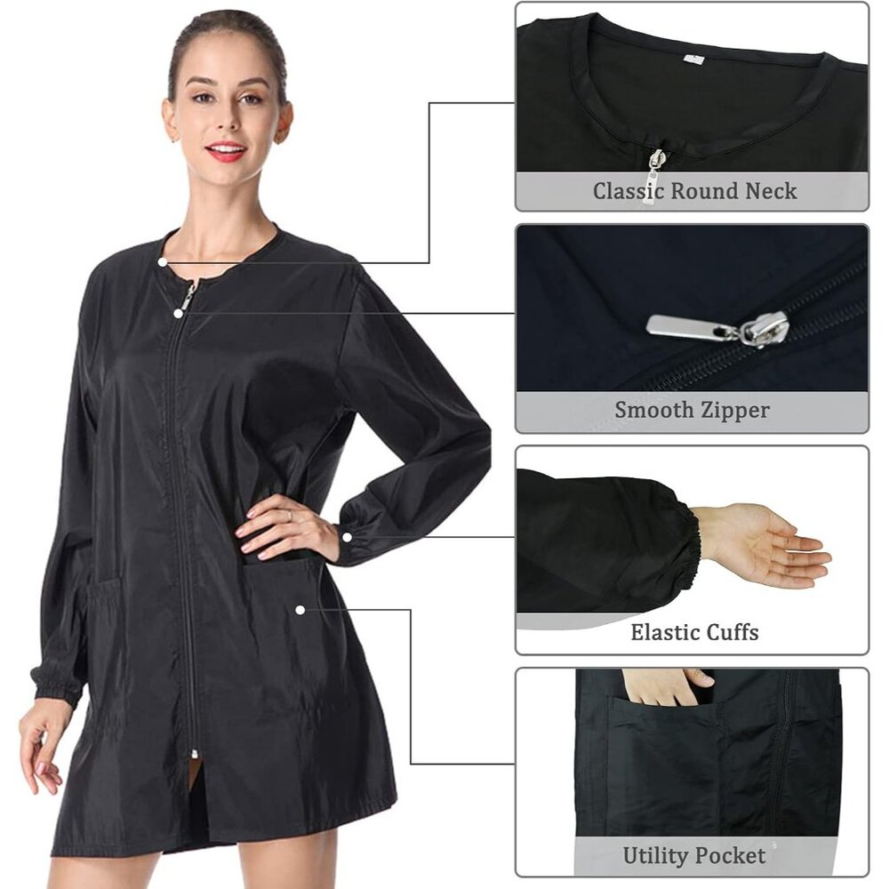 Polyester Fabric Salon Smock Professional Stylist Jacket Waterproof Haircut Cape - Picture 2 of 6